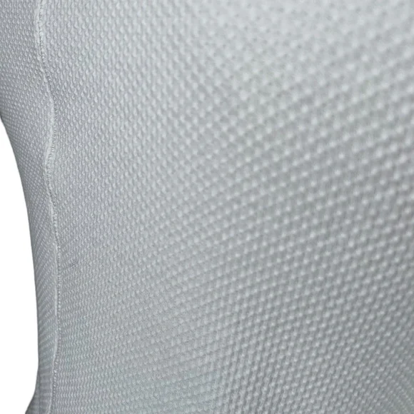 Waffle Knit White Long Sleeve Top With Boho Pattern On Sleeve - Picture 5 of 15